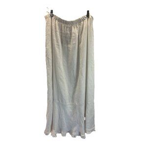NEW La Fixsun‎ White 100% Linen Maxi Skirt Ruffled Flowy neutral artsy size XL